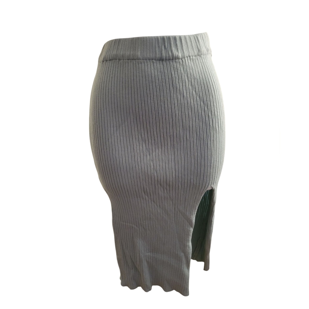 FASHION NOVA LIGHT BLUE RIBBED SKIRT